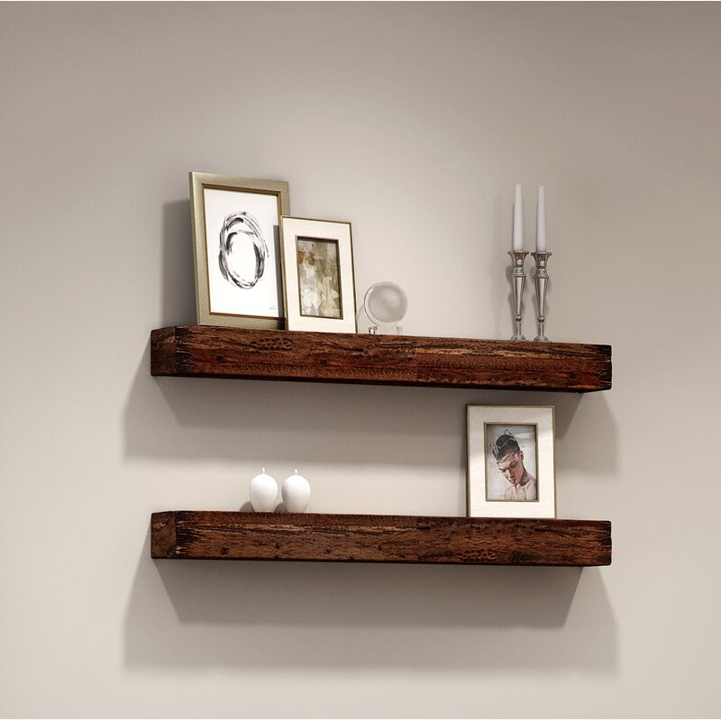 Loon Peak® 2 Piece Acacia Solid Wood Floating Shelf Wayfairca 5678